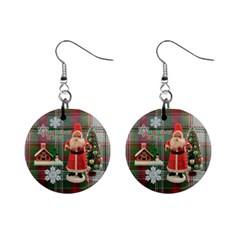 Remember When Santa Christmas no frame righ button earrings - Mini Button Earrings