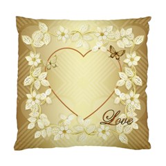 Gold floral heart Cushion case one side - Standard Cushion Case (One Side)