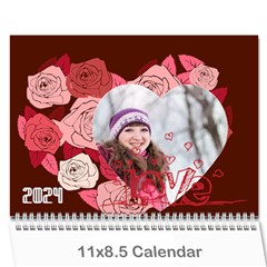 love,calendar 2024 - Wall Calendar 11  x 8.5  (12-Months)