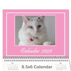 Pink Princess Wall Calendar (any year) 8.5x6 - Wall Calendar 8.5  x 6 