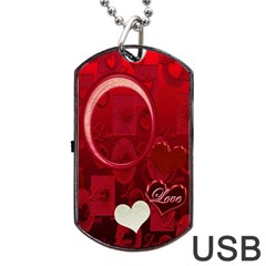 Red Love Dog Tag usb Flash 2 sides - Dog Tag USB Flash (Two Sides)
