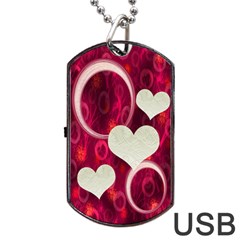 Pink Love Dog Tag usb Flash 2 sides - Dog Tag USB Flash (Two Sides)