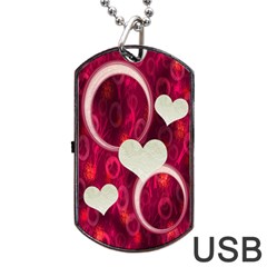 Pink love Dog Tag USB Flash 1 side - Dog Tag USB Flash (One Side)