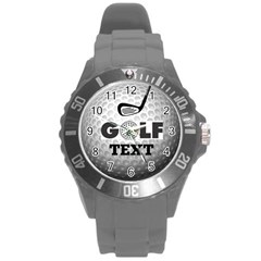 Unisex Golf white sports watch, large - Round Plastic Sport Watch (L)