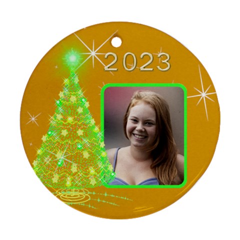 Christmas Tree Round Ornament (2 Sided) By Deborah Back