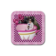 Pink delight Coaster (square) - Rubber Coaster (Square)