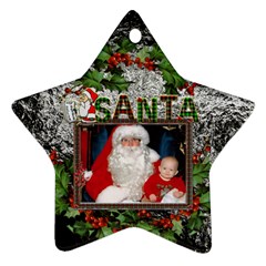 Santa Star Ornament (1 Sided) - Ornament (Star)