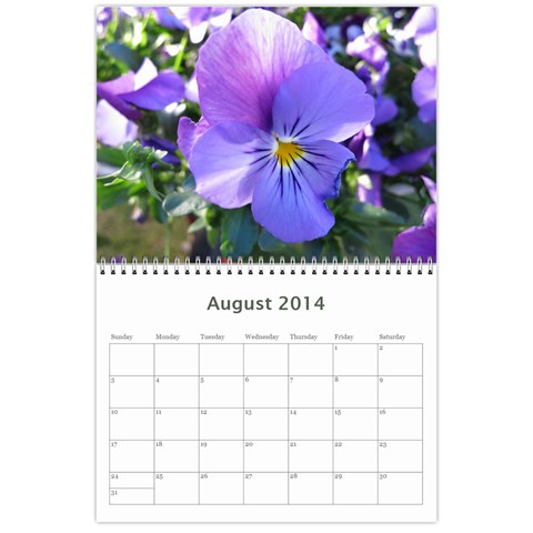 2014 Flower Calendar  By Mim Aug 2014