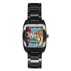 merry christmas - Stainless Steel Barrel Watch