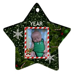 Christmas Date Ornament (2 Sides) - Star Ornament (Two Sides)