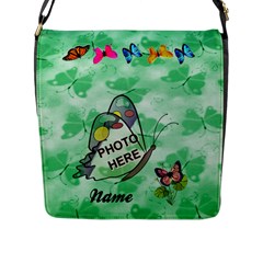 Butterfly Garden flap closure messenger bag - Flap Closure Messenger Bag (L)