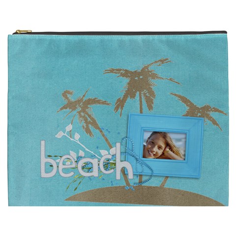 Beach Vacation Xxxl Cosmetic Bag By Mikki Front