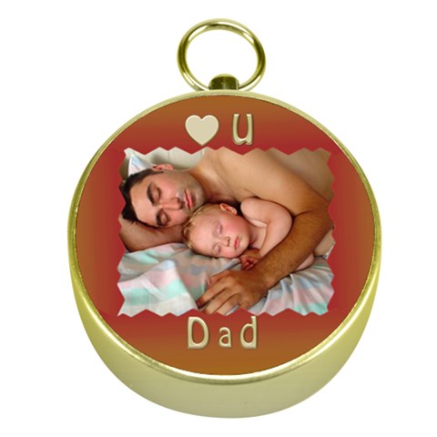 Love You Dad Gold Compass By Deborah Front