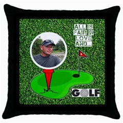 Golf black throw pillow - Throw Pillow Case (Black)