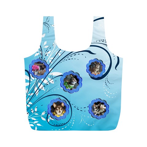 Blue Swirl Recycle Bag (m) Two Sides By Kim Blair Back