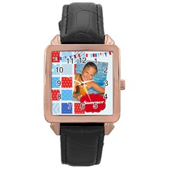 summer - Rose Gold Leather Watch 