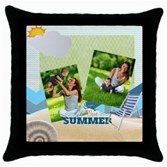 summer - Throw Pillow Case (Black)
