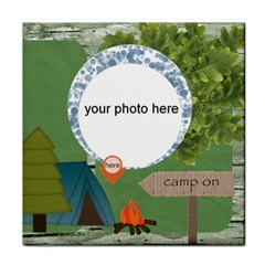 Camp here tile coaster