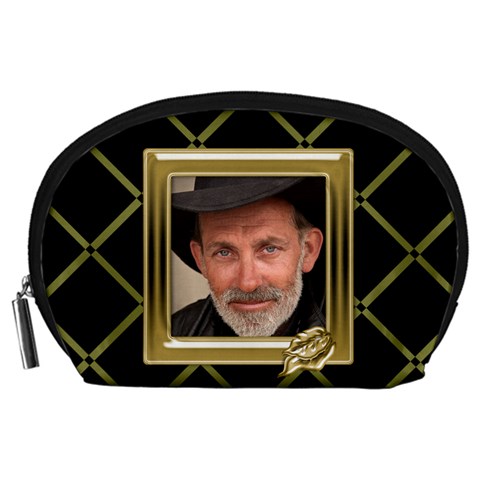 Black And Gold Accessorypouch (large) By Deborah Front