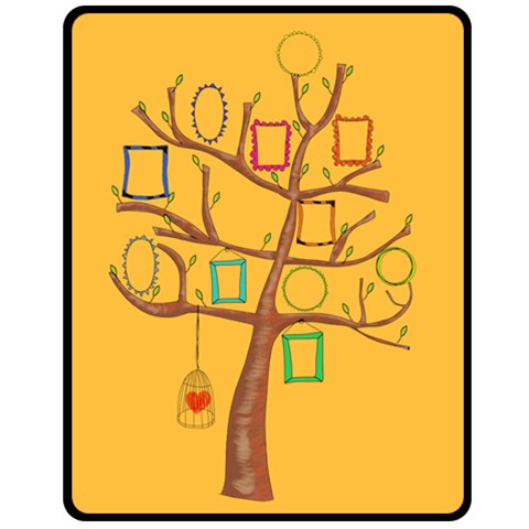 Hand Painted Photo Tree, Family Tree Blanket M By Zornitza 60 x50  Blanket Front