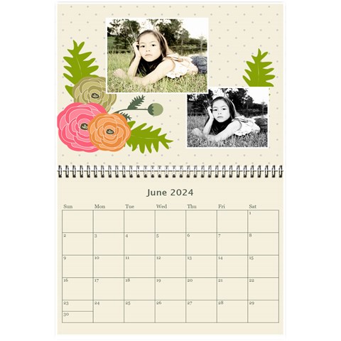 Wall Calendar 8 5 X 6: Ranunculus Flowers 2 By Jennyl Jun 2024