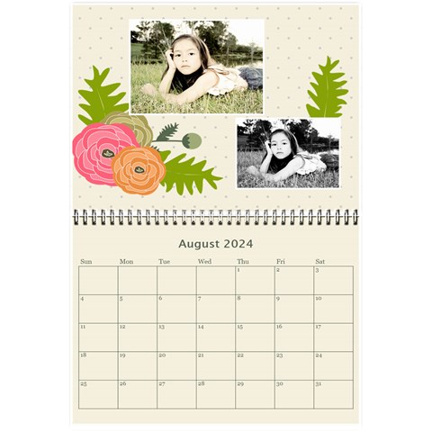 Wall Calendar 8 5 X 6: Ranunculus Flowers 2 By Jennyl Aug 2024