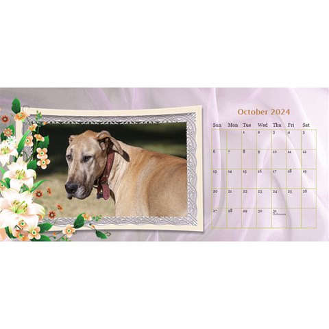 Pretty Floral Desktop Calendar By Deborah Oct 2024