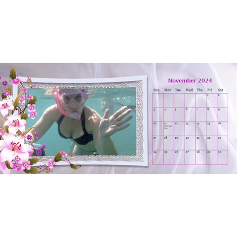 Pretty Floral Desktop Calendar By Deborah Nov 2024
