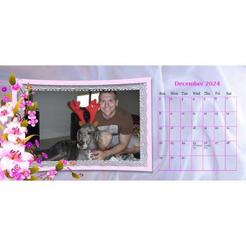 Pretty Floral Desktop Calendar By Deborah Dec 2024