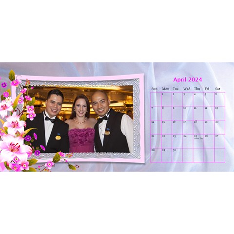 Pretty Floral Desktop Calendar By Deborah Apr 2024