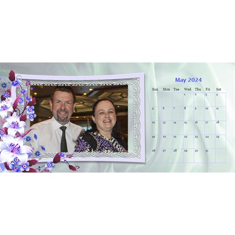 Pretty Floral Desktop Calendar By Deborah May 2024