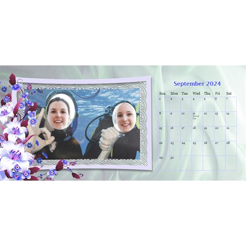 Pretty Floral Desktop Calendar By Deborah Sep 2024