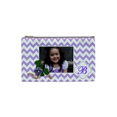 Cosmetic Bag (S):  Violet Chevron - Cosmetic Bag (Small)