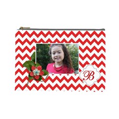 Cosmetic Bag (L): Red Chevron - Cosmetic Bag (Large)