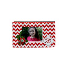 Cosmetic Bag (S): Red Chevron - Cosmetic Bag (Small)