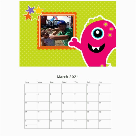 Wall Calendar 8 5 X 6: My Monsters By Jennyl Mar 2024