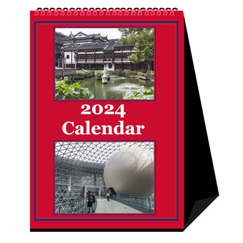 Red And White Multi Photo Calendar 2024 By Deborah Cover