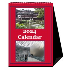 Red and White Multi Photo Calendar 2024 - Desktop Calendar 6  x 8.5 