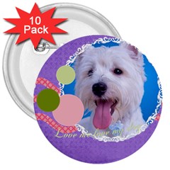 pet - 3  Button (10 pack)