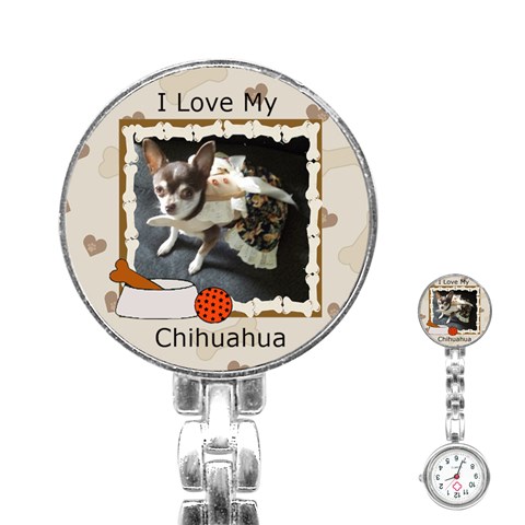 I Love My Chihuahua Stainless Steel Nurses Watch By Kim Blair Front