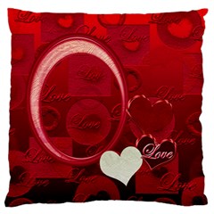 Red Love Standard Flano cusion case - Standard Premium Plush Fleece Cushion Case (One Side)