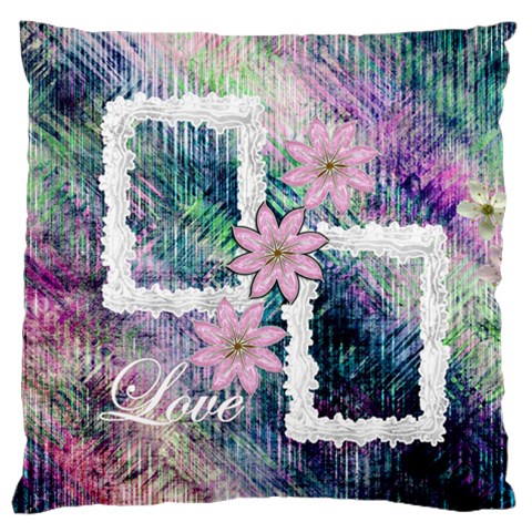 Pastel Floral Love Flano Cushion Case By Ellan Front