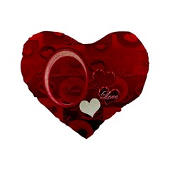 I Heart You Red Flano Heart Cushion - Standard 16  Premium Plush Fleece Heart Shape Cushion 