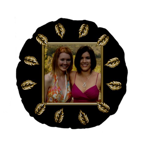 Black And Gold Standard Flano Round Cushion By Deborah Back