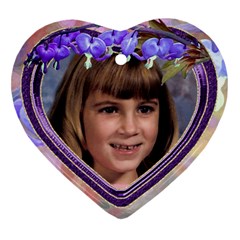 Purple Bleedingheart Heart Ornament Two Sides - Heart Ornament (Two Sides)
