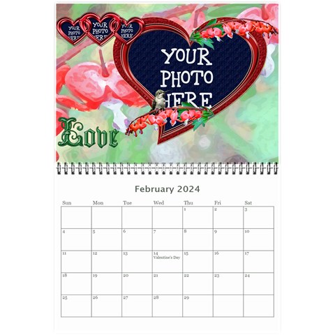 Bleedingheart Wall Calendar 8 5x6 By Chere s Creations Feb 2024
