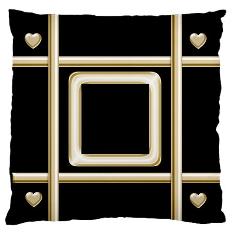 Black And Gold 2 Large Flano Cushion Case By Deborah Front