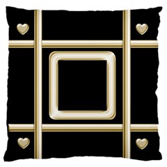 Black and Gold 2 Large Flano Cushion Case - Large Premium Plush Fleece Cushion Case (Two Sides)