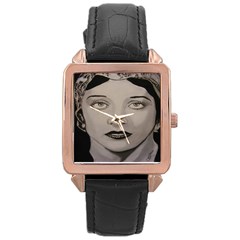 Adorned Grace watch - Rose Gold Leather Watch 