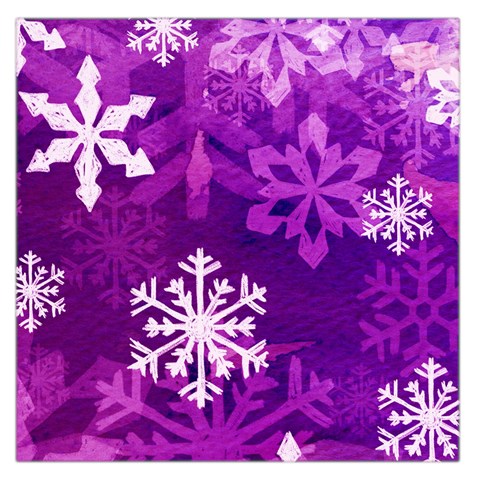 Purple  Snowflake Large Satin Scarf By Catvinnat Front
